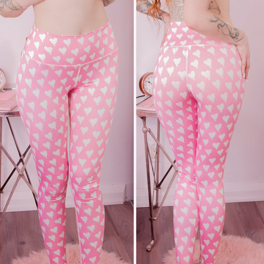 Pink Kawaii Leggings | Pastel Anime Stretch Fit | LewdFashion