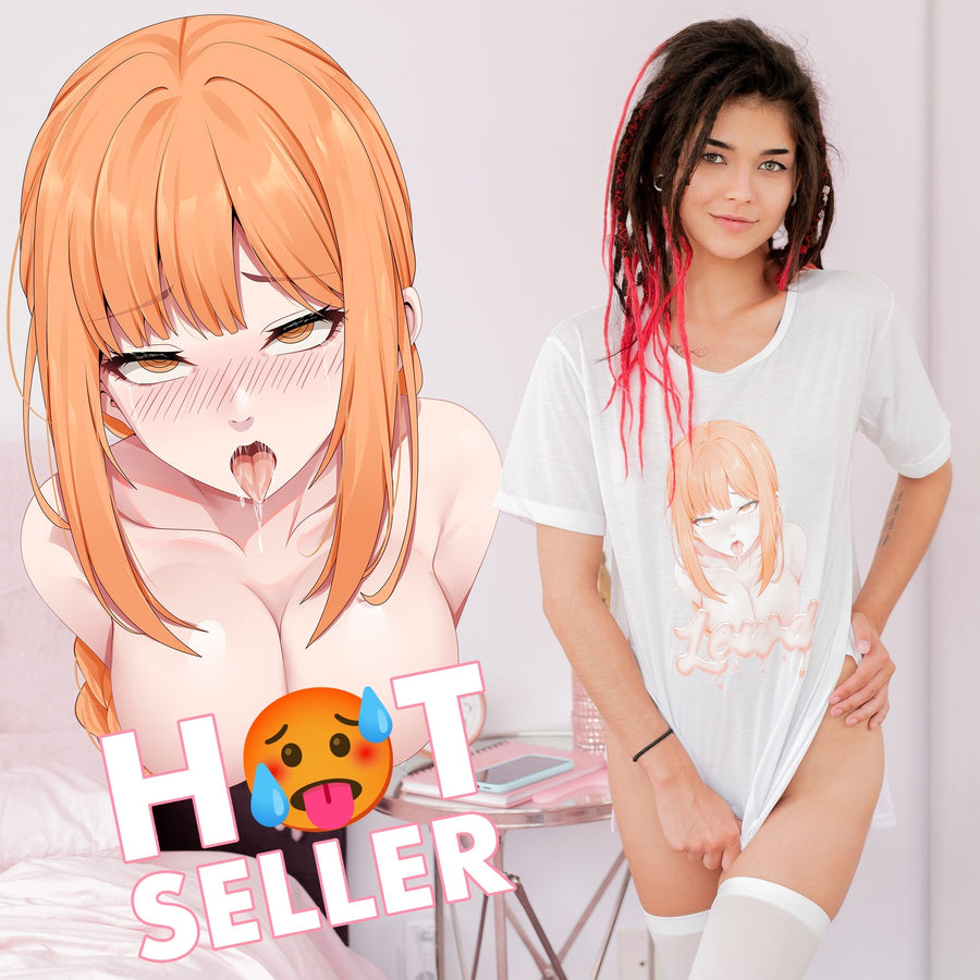 Chainsaw Man Makima Side Peek Top | Oversized Anime Egirl Tee