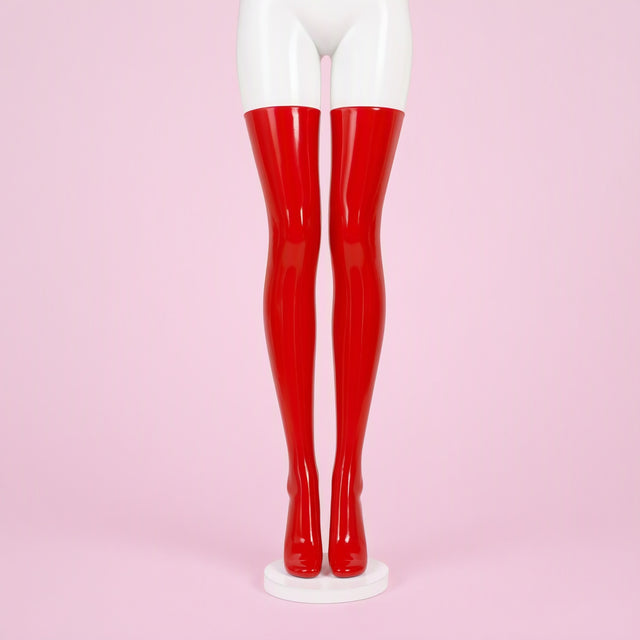 Wet Paint Red Thigh Highs