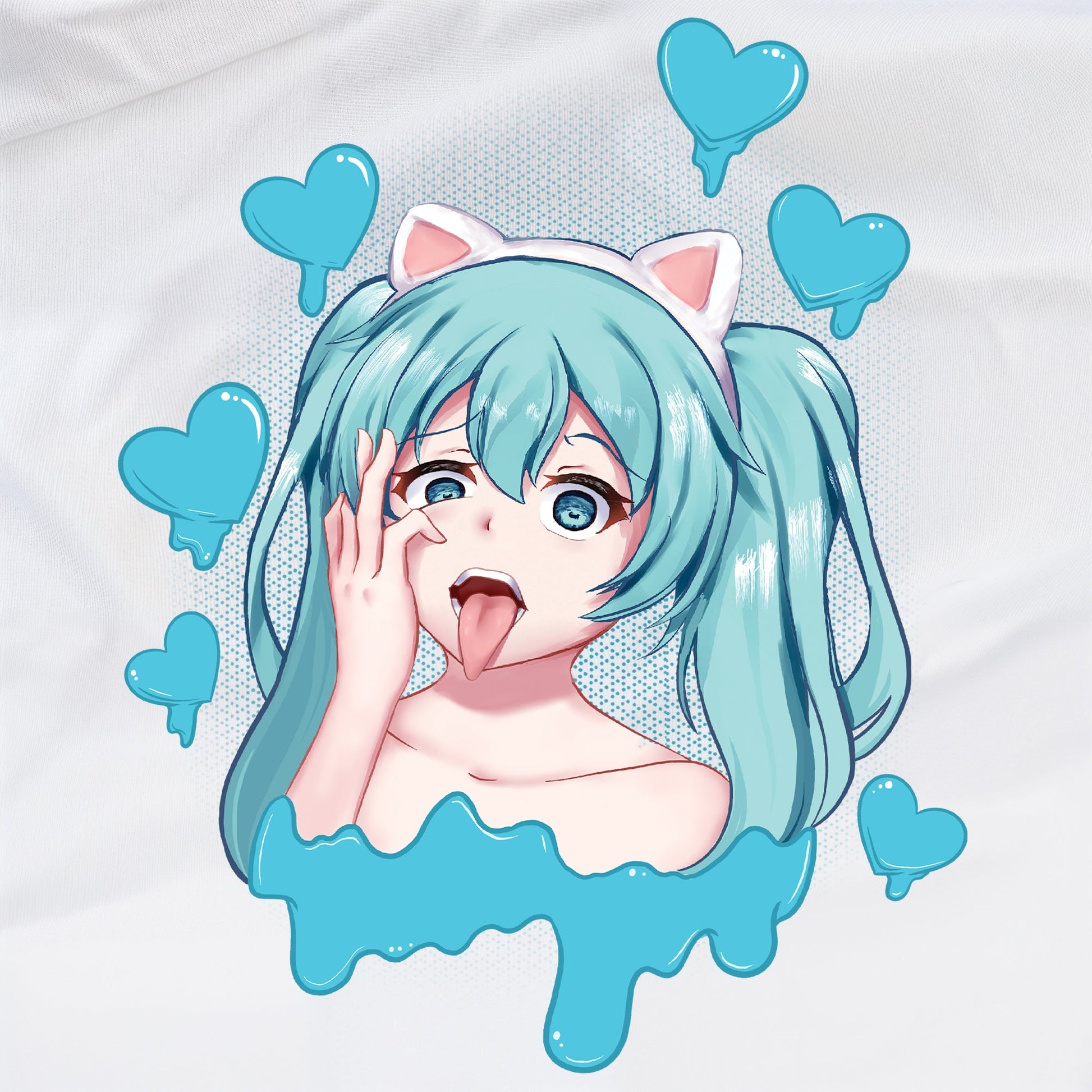 Goth Neko Girl Crop Top - Kawaii Pastel Goth Anime Fashion - Lewd Fashion