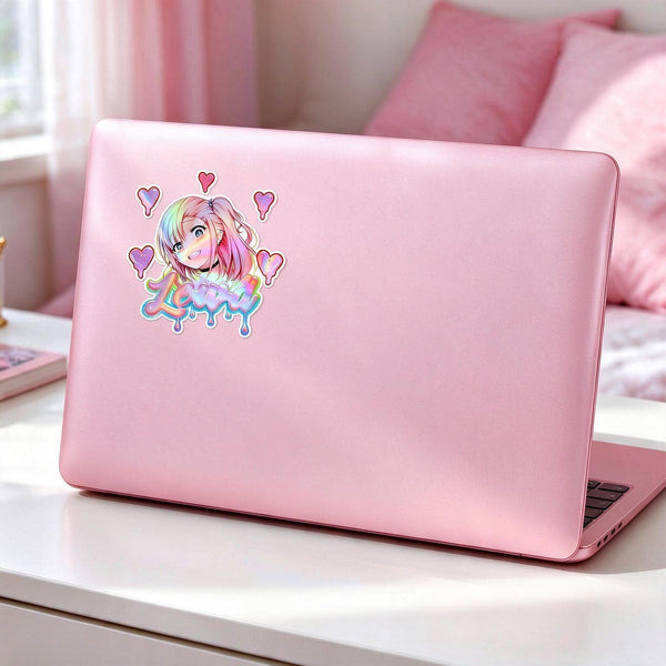 Holographic Sticker on a laptop