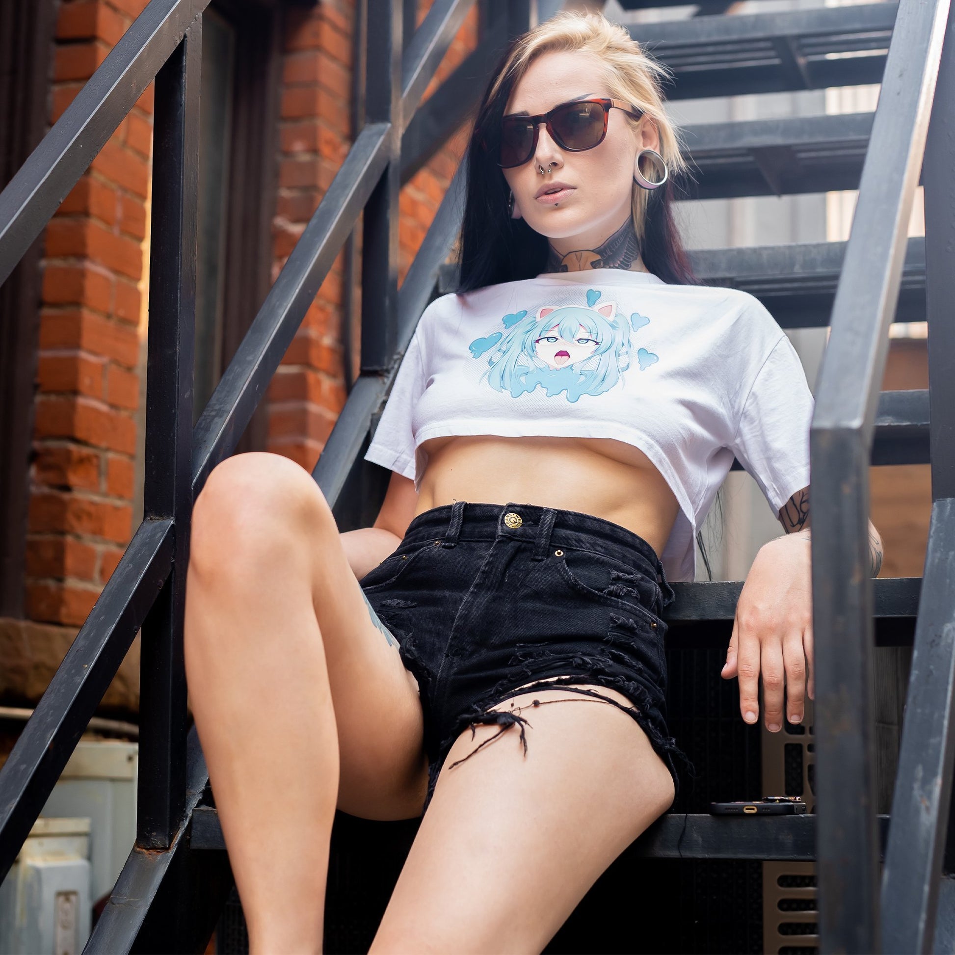 Ahegao Crop Top - Lewd Fashion