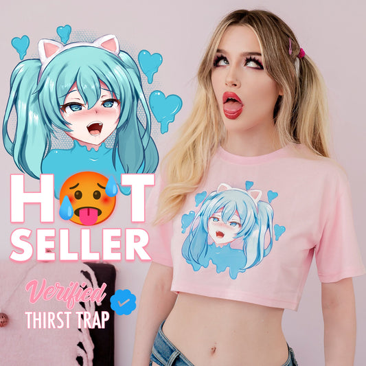 Cat Girl Pink Crop Top - Lewd Fashion