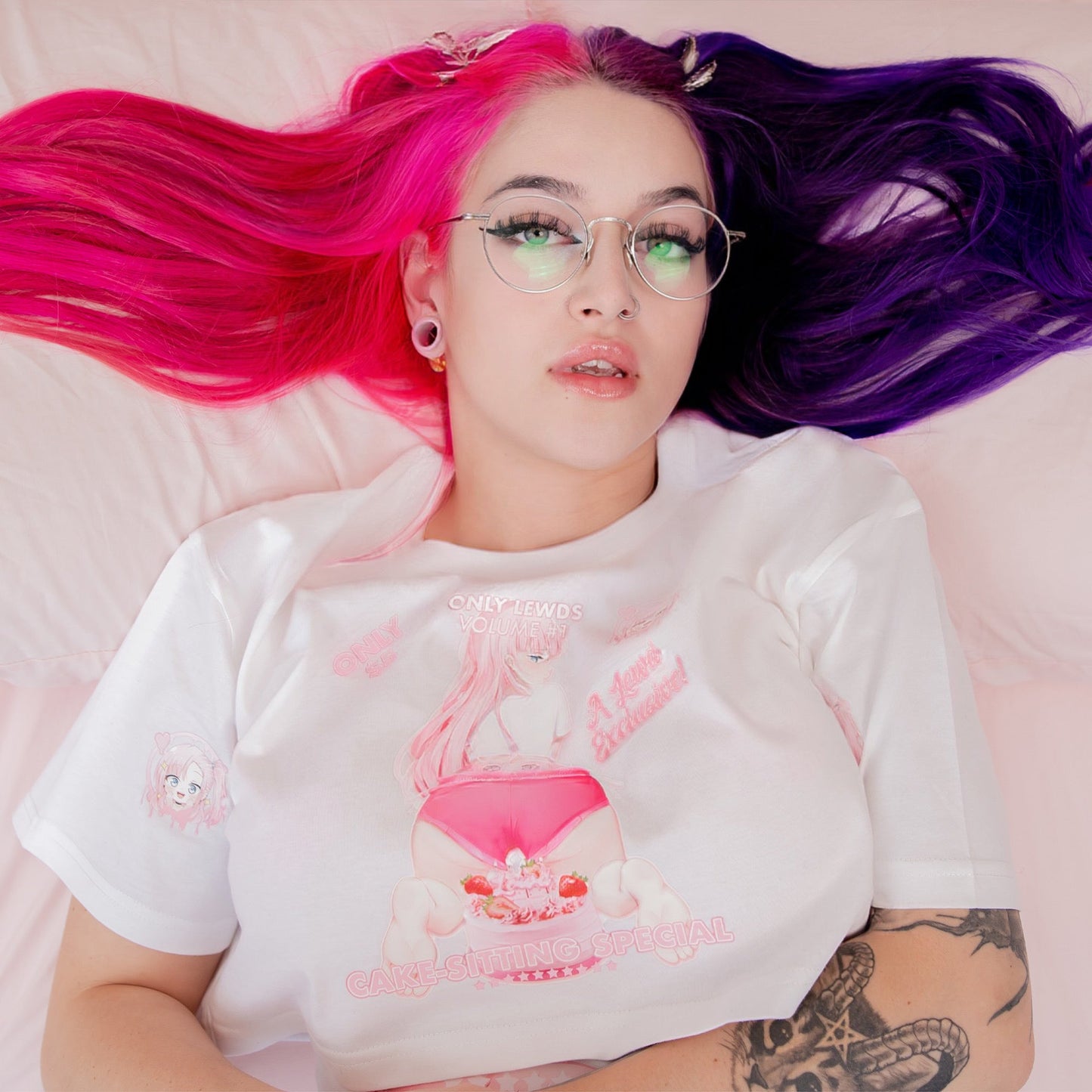Model posing confidently in Ecchi Crop Top, showcasing its flirtatious style.