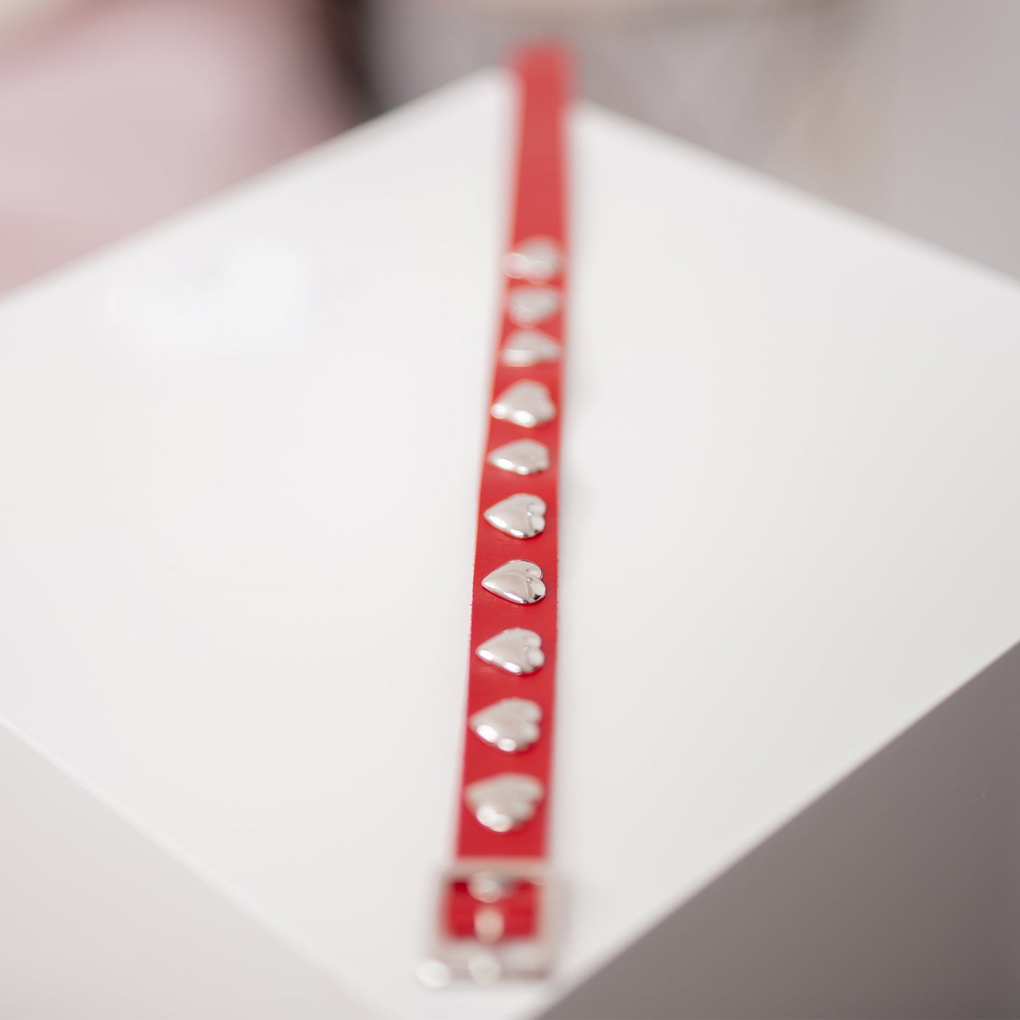 Red Heart-Shaped Choker Necklace by Lewd Fashion