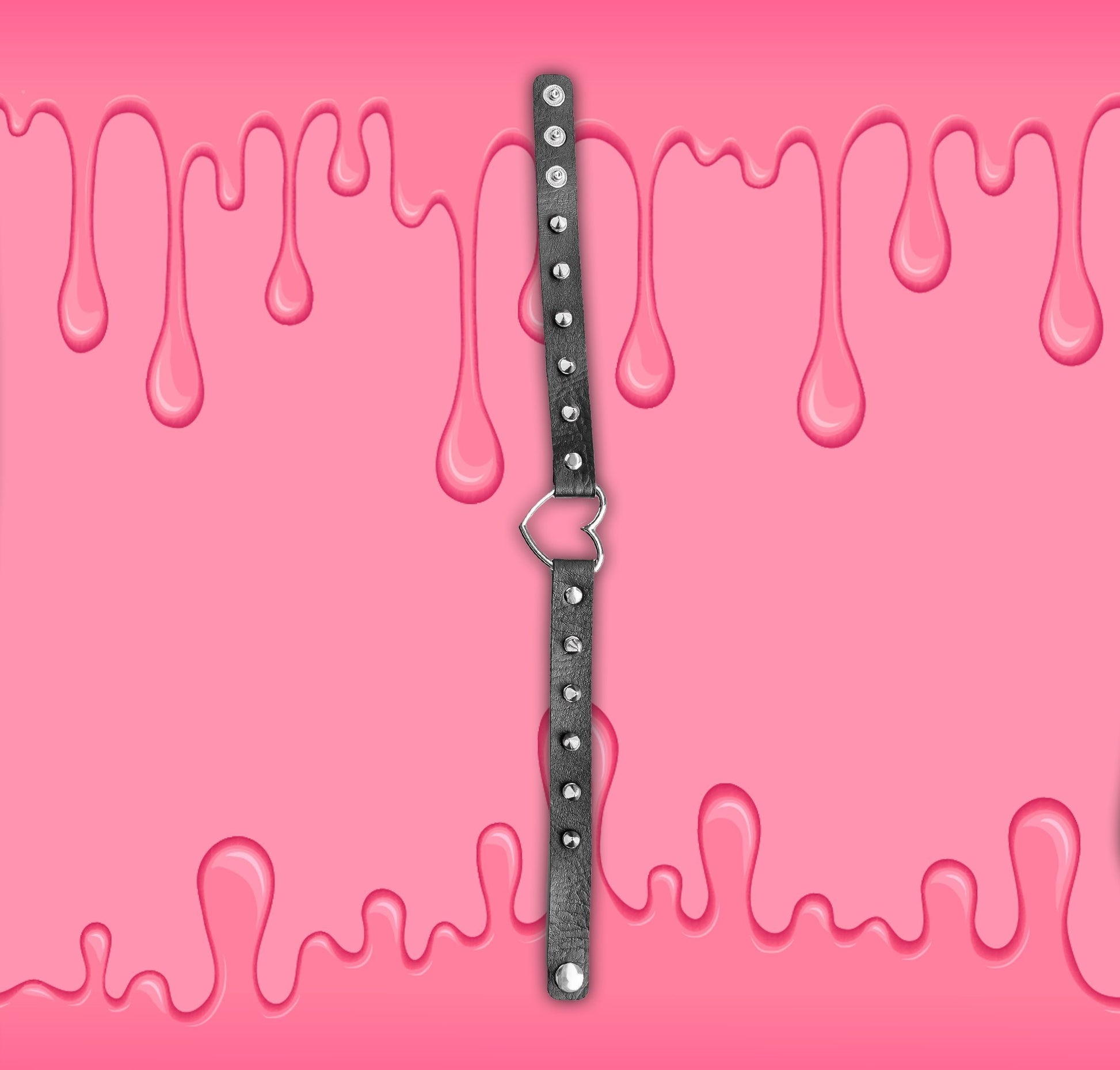 Black Spiked Heart-Shaped Choker Collar by Lewd Fashion
