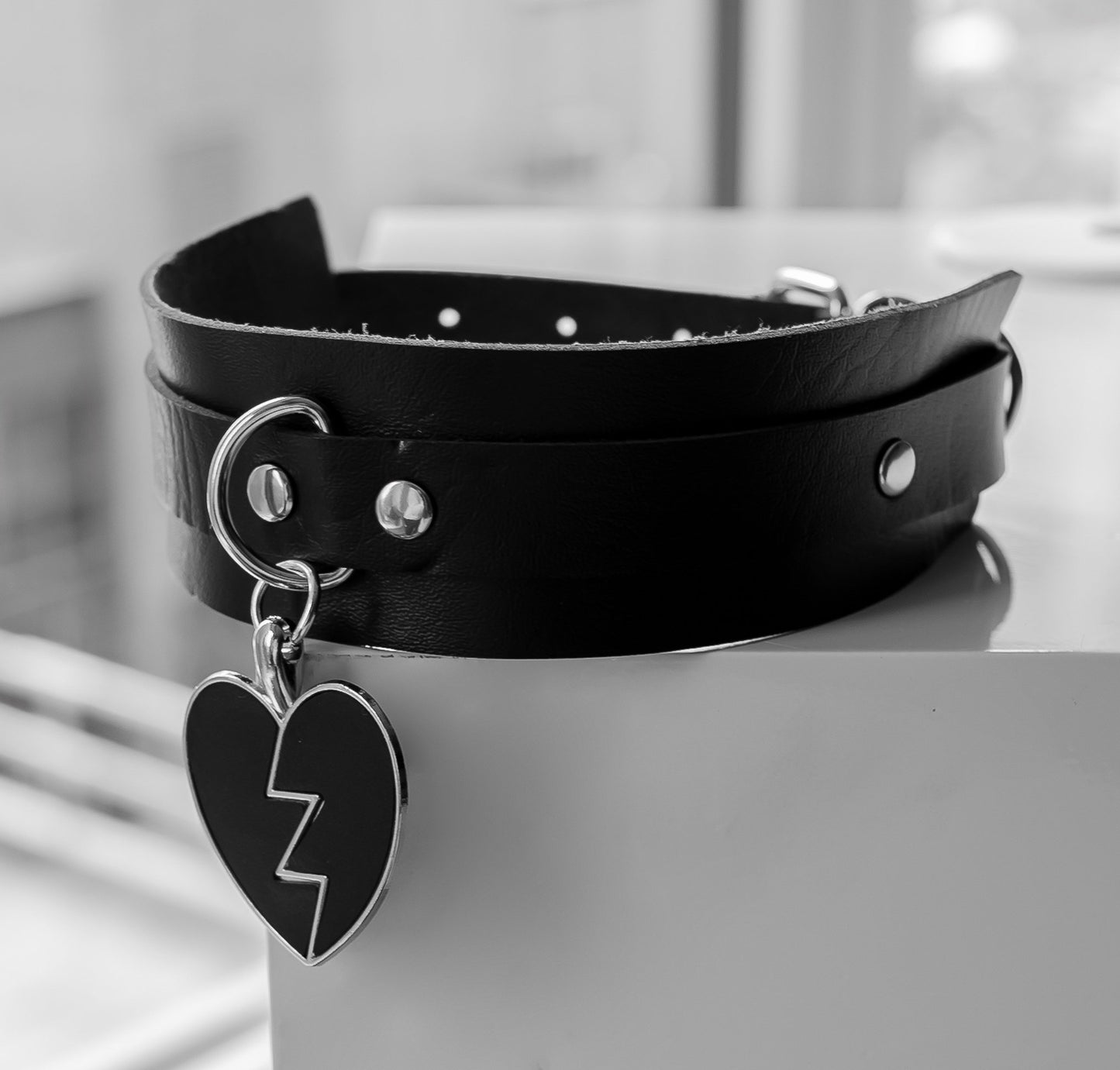 Broken Heart Black Goth Choker by Lewd Fashion