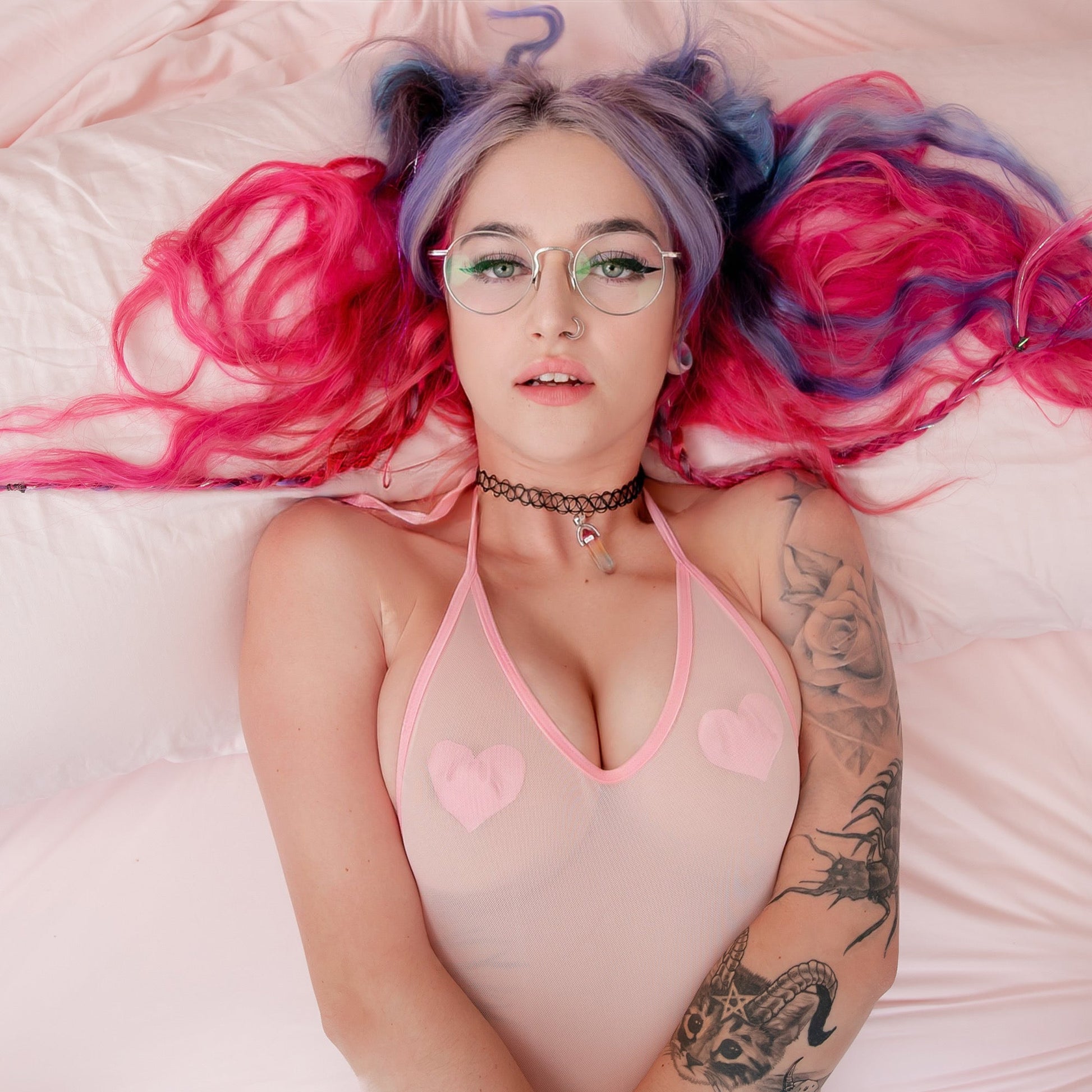 Pink See-Through Bodysuit by Lewd Fashion