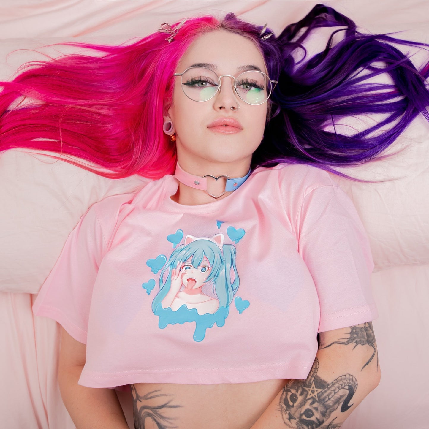 Neko Girl Pink Crop Top - Lewd Fashion
