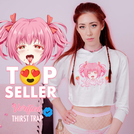 Strawberry Girl Crop Hoodie Sweatshirt - Lewd Fashion