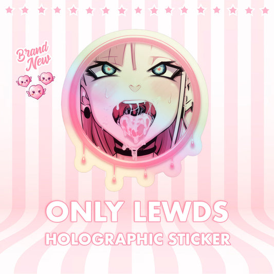 Limited Edition Ahegao Holographic Sticker | LewdFashion