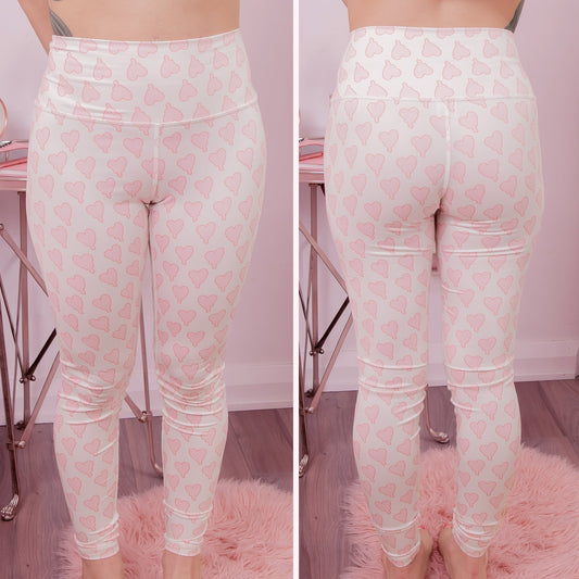 White Kawaii Leggings: Anime Print Drop on LewdFashion