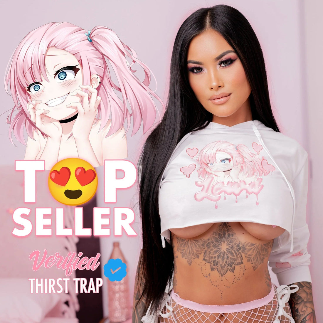 Anime Waifu Crop Hoodie Kawaii Streetwear | LewdFashion