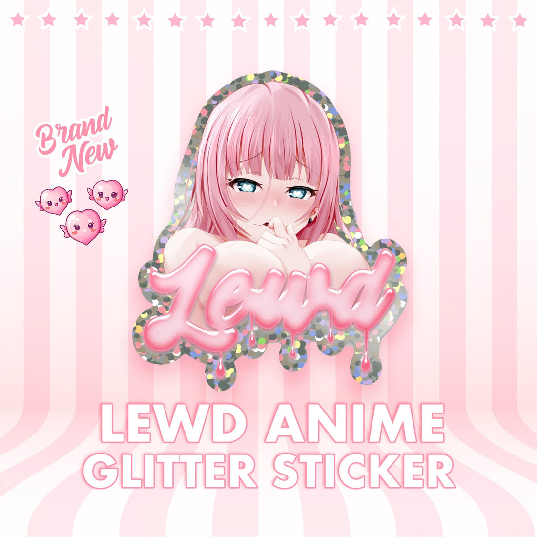 Kawaii Glitter Sticker Holographic Anime Decal | LewdFashion