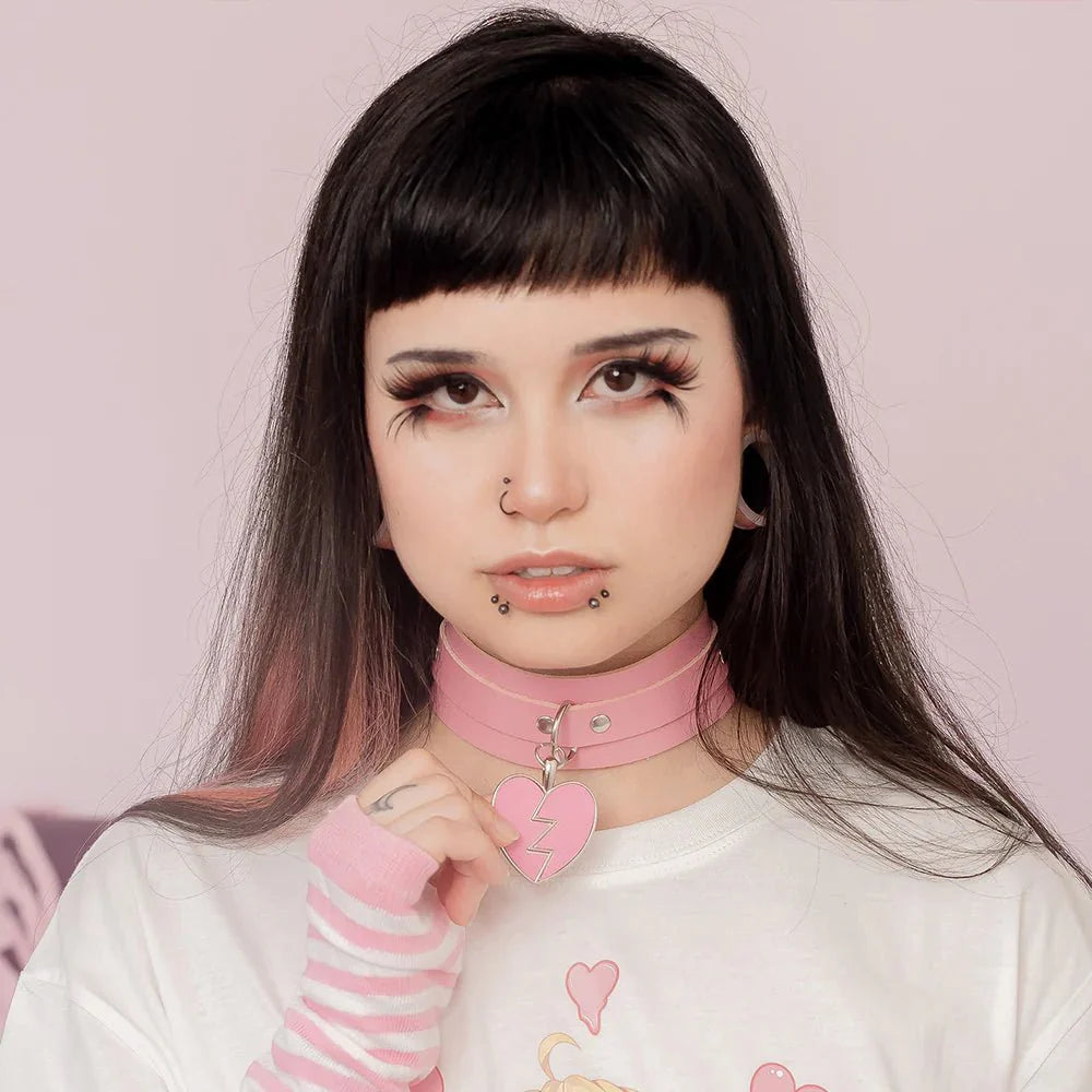 Model wearing trendy choker from Lewd Fashion's Chokers Collection