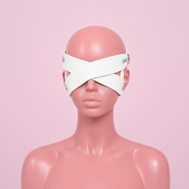 Blind Date White Cross Strap Eye Mask