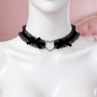 Velvet Crush Lace Choker in black, front view on a mannequin
