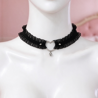 Lovebell Lace Choker in black, front view on a mannequin
