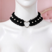 Heartspike Lace Choker in black, front view on a mannequin