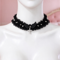Halo Breaker Lace Choker in black, front view on a mannequin