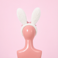 Hop Off bunny ear headband, back view showing the plush-wrapped band