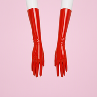 Red Alert opera gloves, back view
