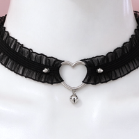 Lovebell Lace Choker in black, close-up of the centre detail