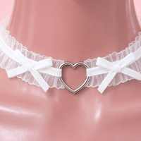 Velvet Crush Lace Choker in white, close-up of the centre detail