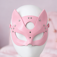 Trickster Fox mask, close-up of the silver rivets and eye holes