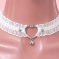 Lovebell Lace Choker in white, close-up of the centre detail