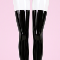 Wet Paint thigh highs, close-up of the high-gloss wet-look shine
