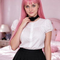 Poison Bloom Lace Choker in black, worn at the throat