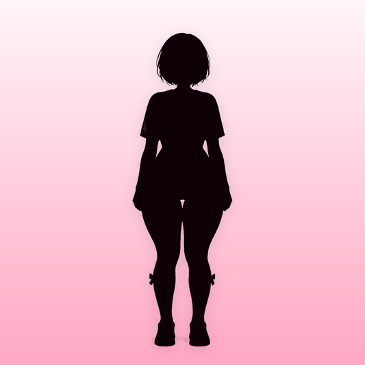 Kura in silhouette — the Delulu Stripes outfit is revealed once you own it