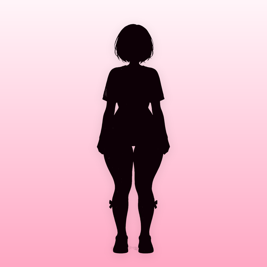 Kura in silhouette — the Delulu Stripes outfit is revealed once you own it
