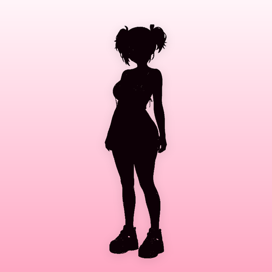 Kura in silhouette — the Delulu Stripes outfit is revealed once you own it