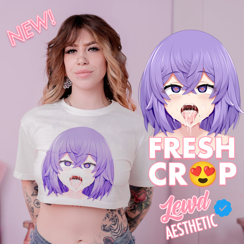 Ahegao Underboob Crop Top | Anime Egirl Waifu Streamer