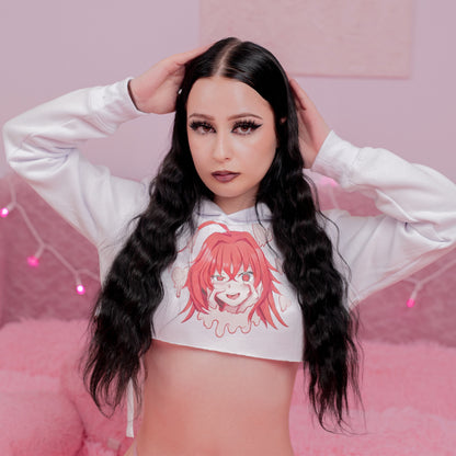 Don’t Touch Me (Unless 👀) Kawaii Crop Hoodie