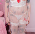Nurse Nocturne — Dark Girls Club gothic nurse lingerie set, model d0llr0t