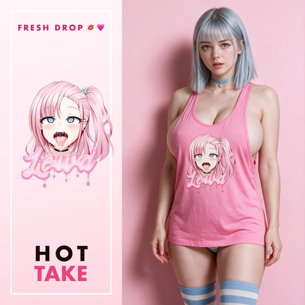 Ahegao Delulu Hot Pink Tank Top, Hot Take master thumbnail