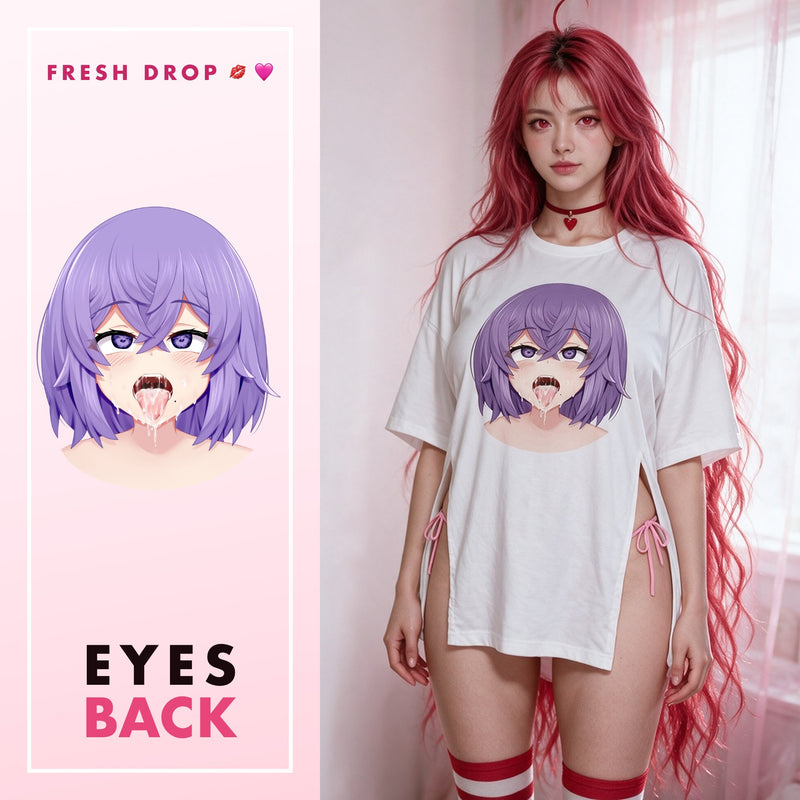 Ahegao Underboob Side Peek Top | Anime Side Slit Egirl Streamer Top