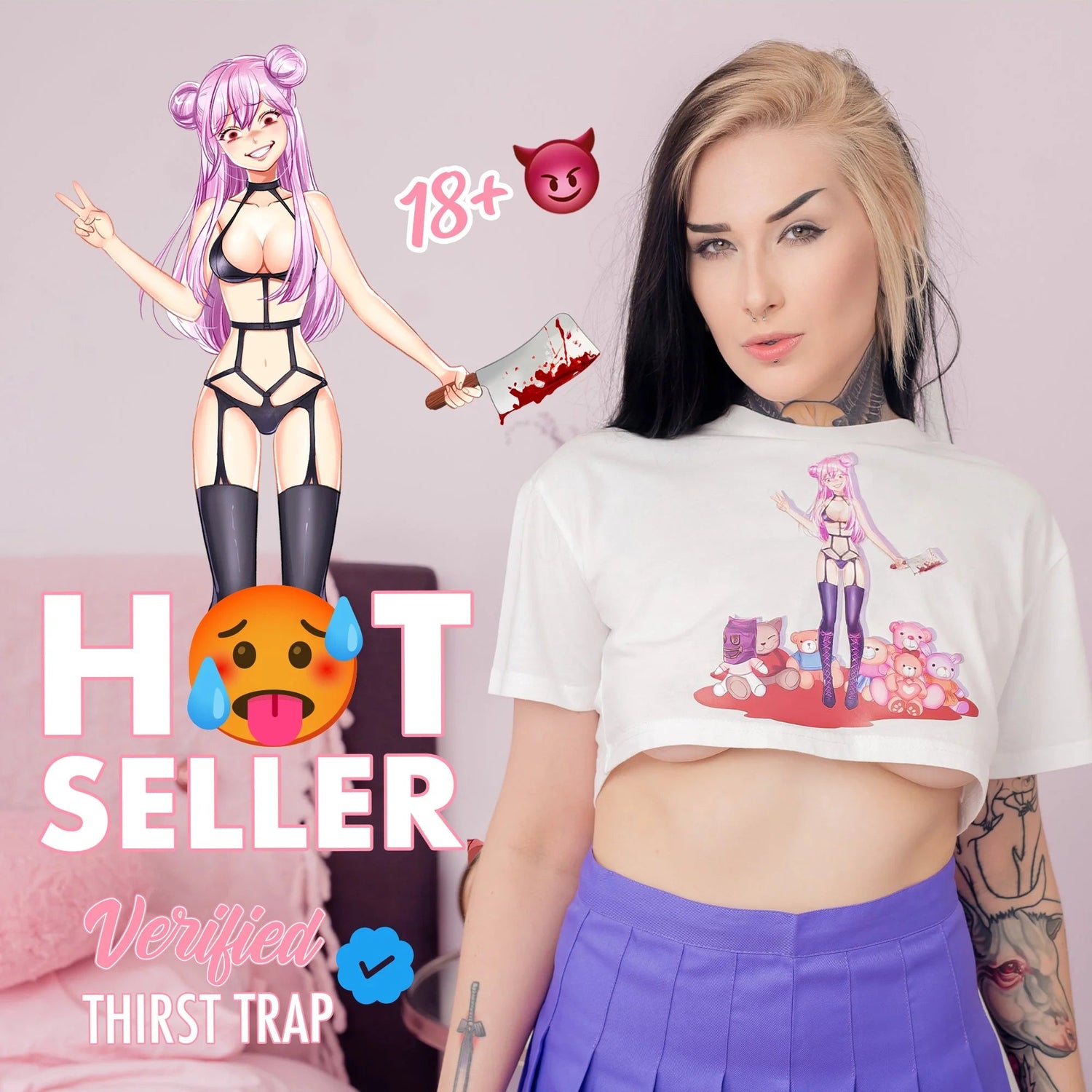 Anime Horror Crop Top - Lewd Fashion