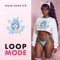 Brainrot Babe white crop sweatshirt, LOOP MODE master thumbnail