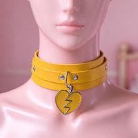 Broken Heart Yellow Choker on a mannequin
