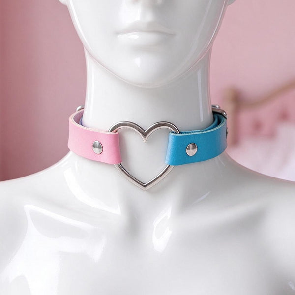 Colorful Heart Choker on a mannequin