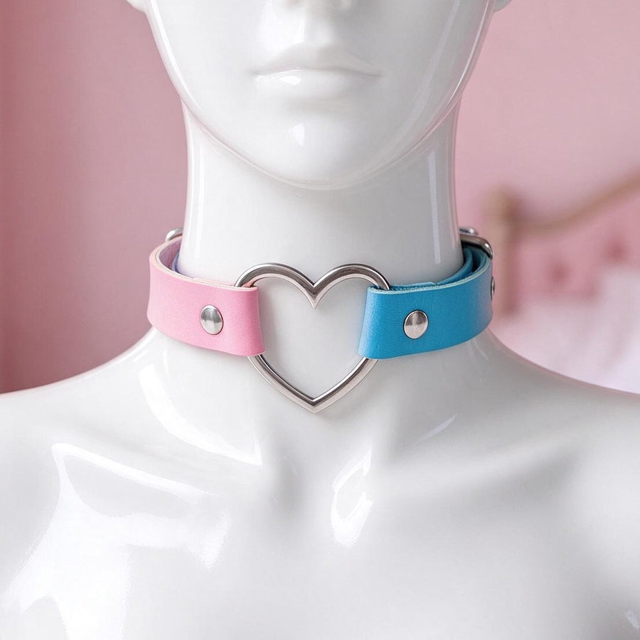 Colorful Heart Choker on a mannequin