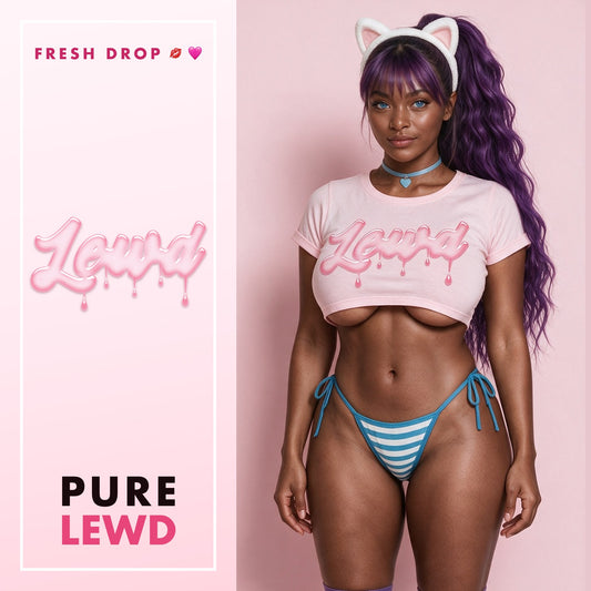 Drippy Bubble Pink Crop Top, master thumbnail — PURE LEWD