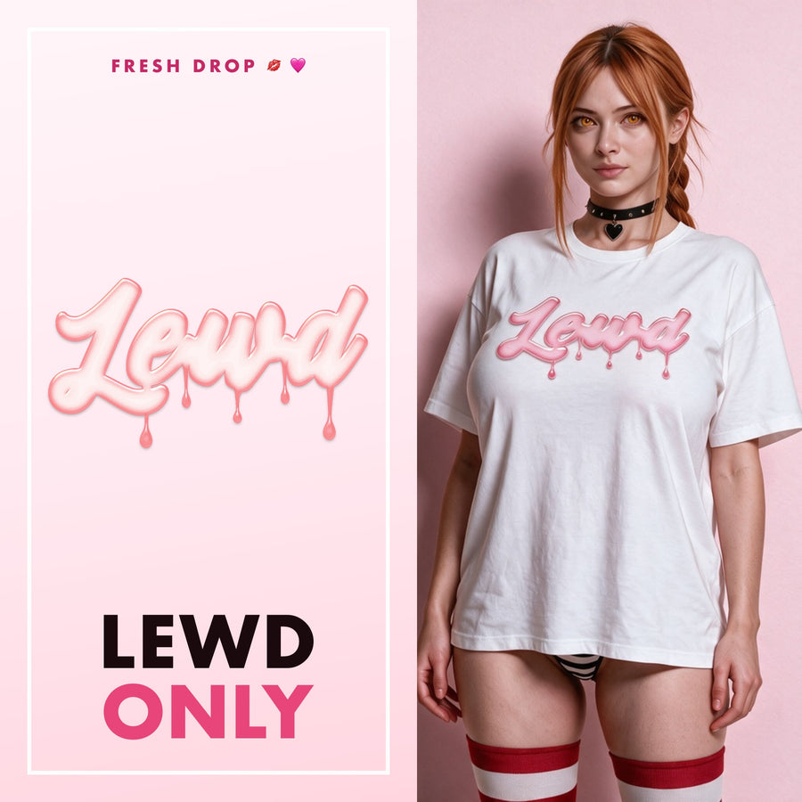 Drippy Bubble White Oversized Shirt, master thumbnail — LEWD ONLY