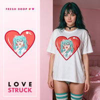 Fan Service Neko white oversized shirt, LOVE STRUCK master thumbnail