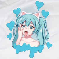 Goth Neko Girl Crop Top - Kawaii Pastel Goth Anime Fashion - Lewd Fashion