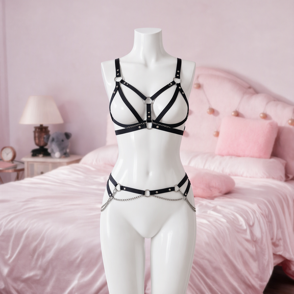 Two Step full body harness, front view on a mannequin